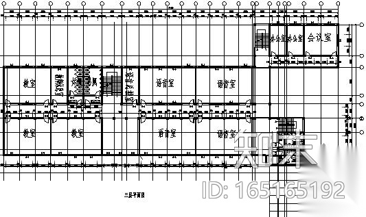 [西北某科技大学]某五层教学楼建筑施工图（房屋建筑学课...施工图下载【ID:165165192】