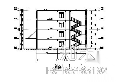 [西北某科技大学]某五层教学楼建筑施工图（房屋建筑学课...施工图下载【ID:165165192】