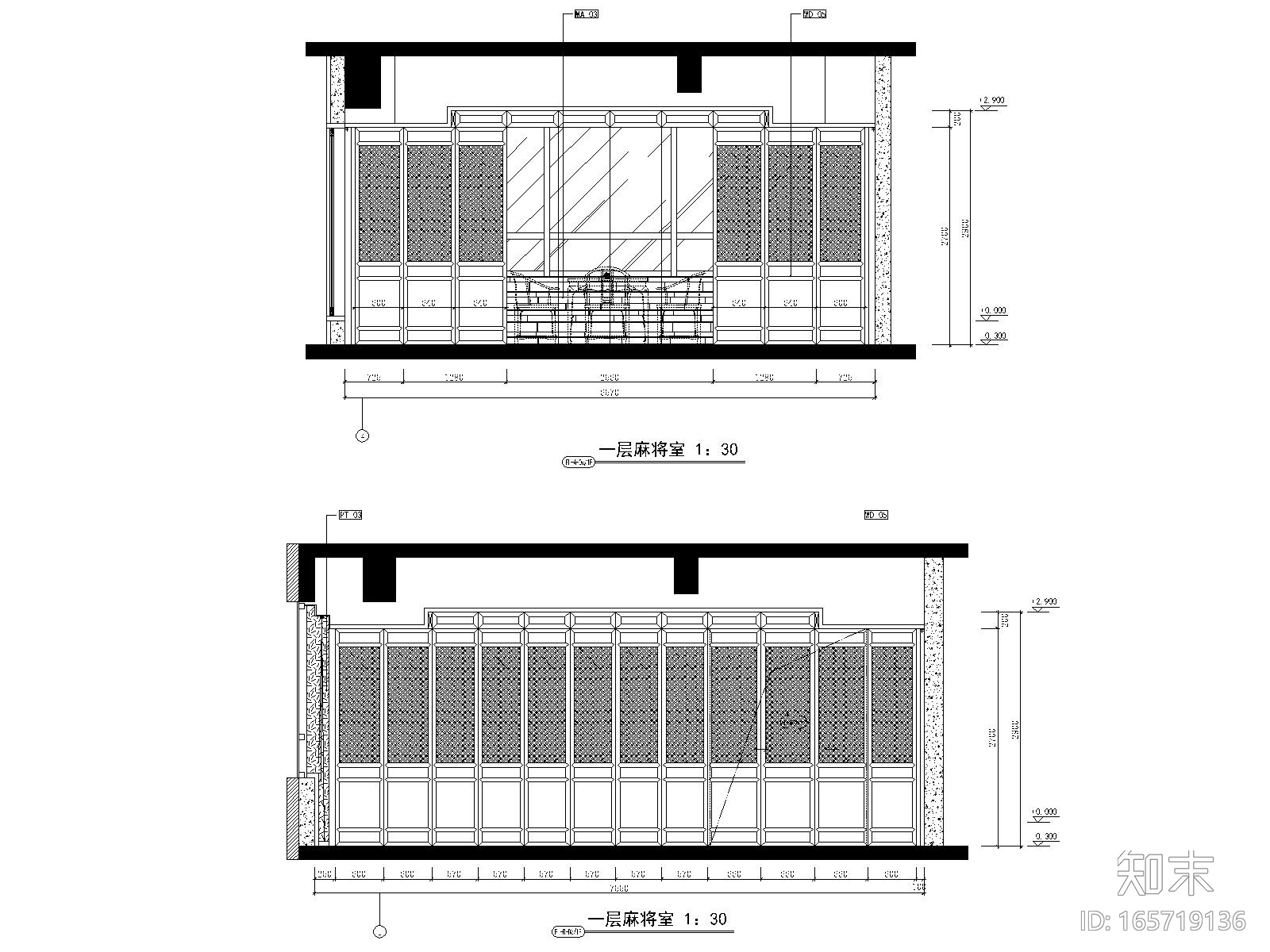 [内蒙古]鄂尔多斯金融广场K座茶楼施工图cad施工图下载【ID:165719136】
