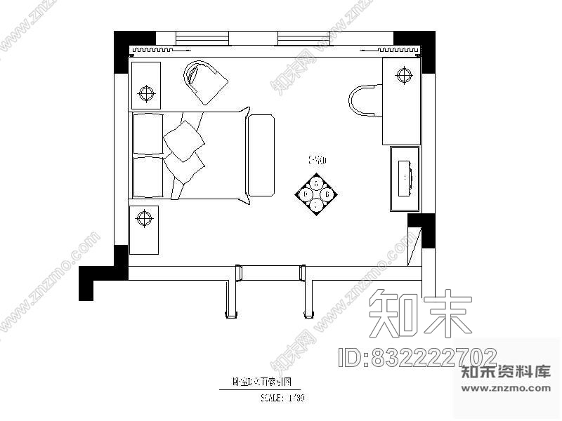 图块/节点别墅卧室装修施工详图cad施工图下载【ID:832222702】