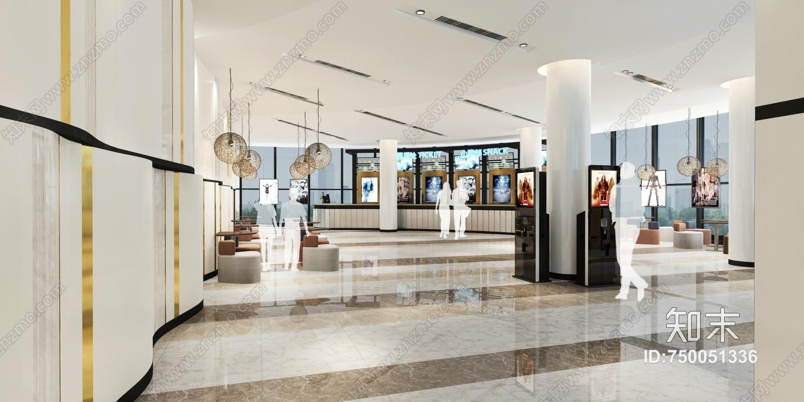 现代影院服务台3D模型下载【ID:750051336】