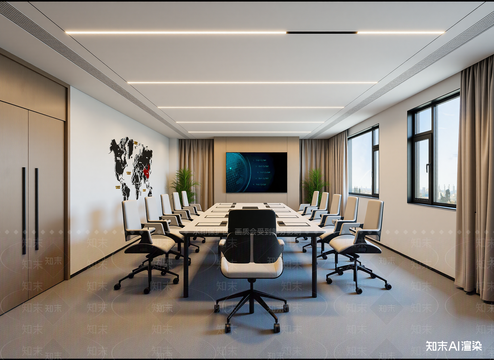 现代会议室3D模型下载【ID:1214277855】
