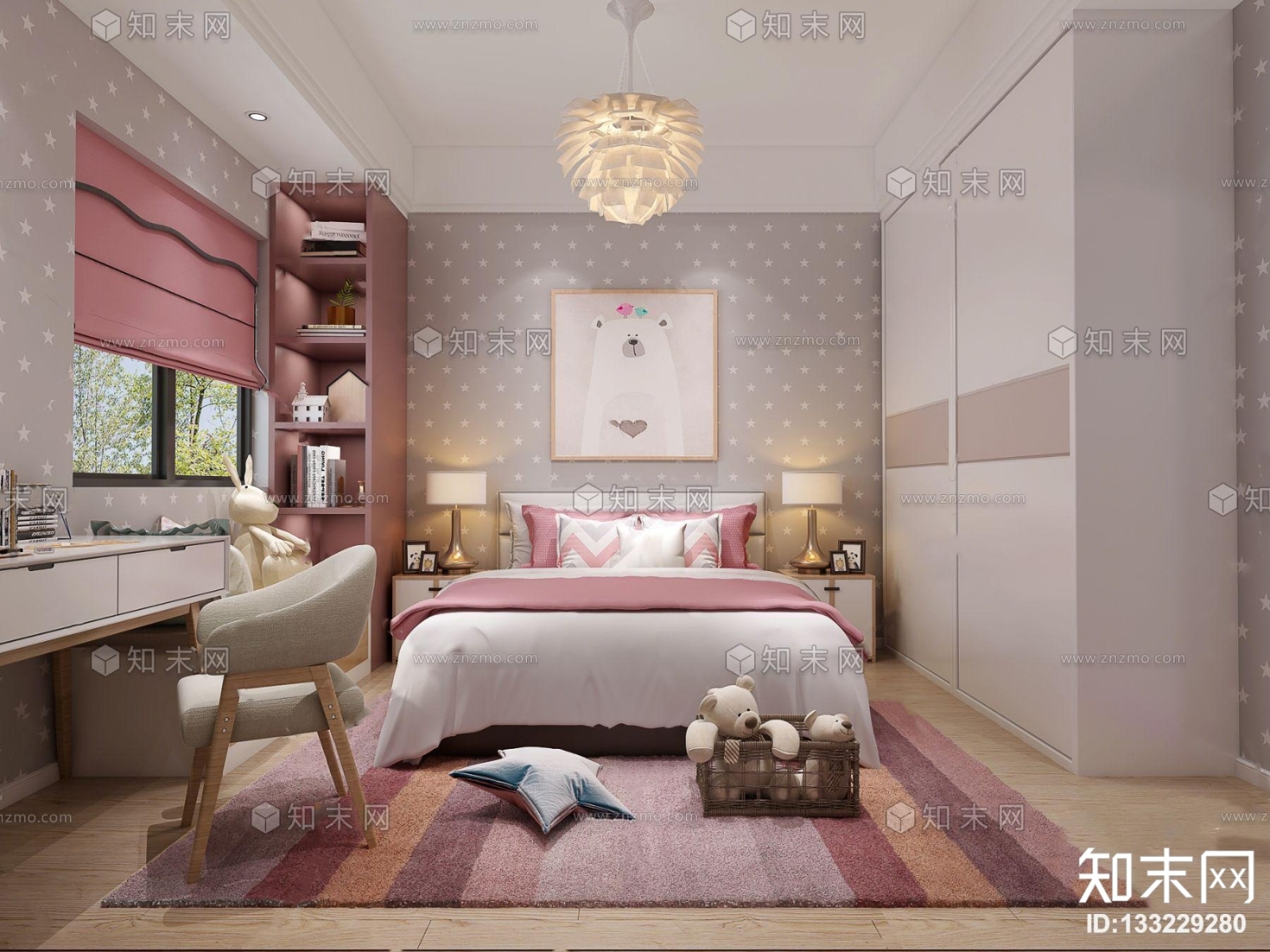 现代公主房3D模型下载【ID:133229280】