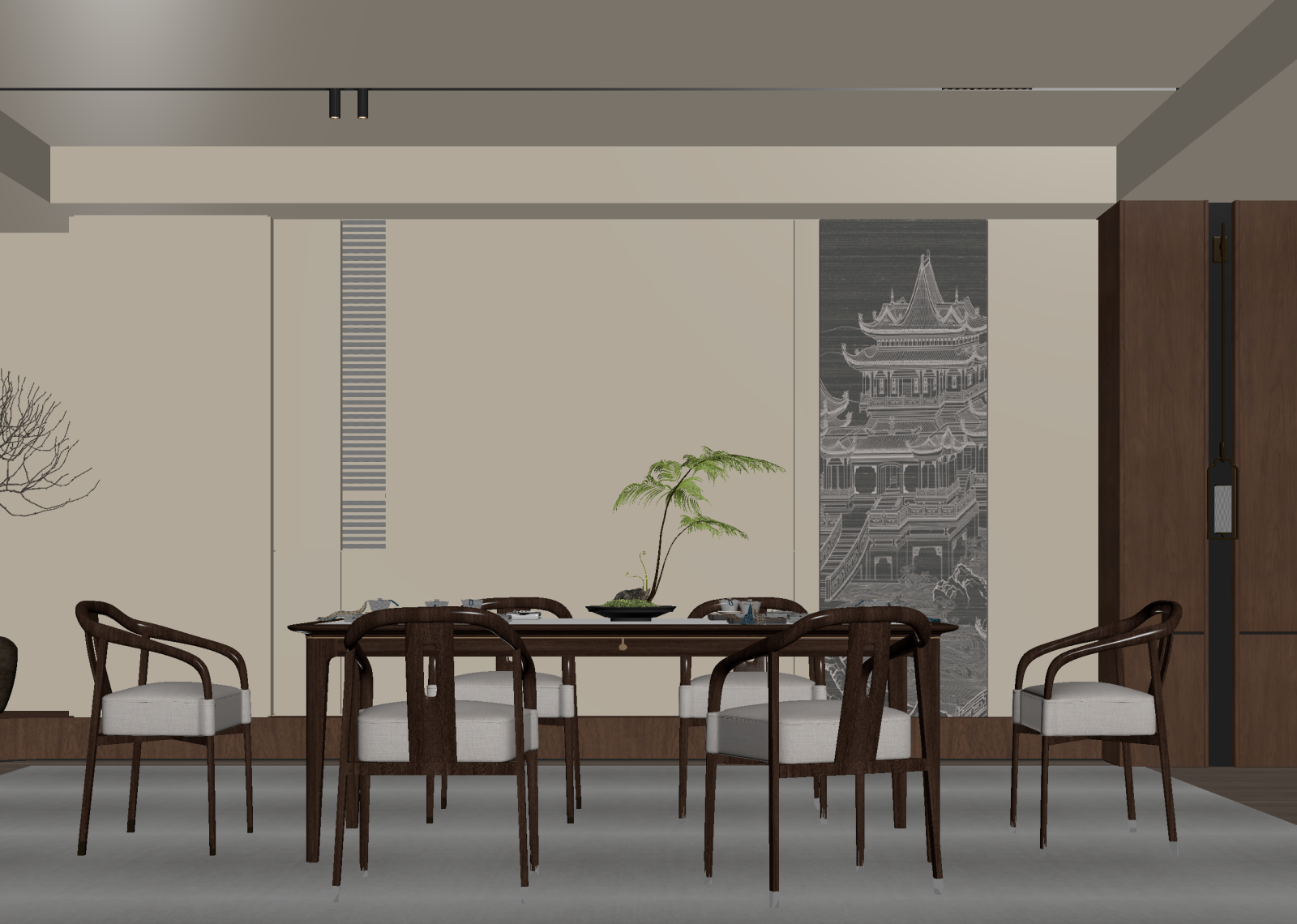 新中式茶馆3D模型下载【ID:1214393251】