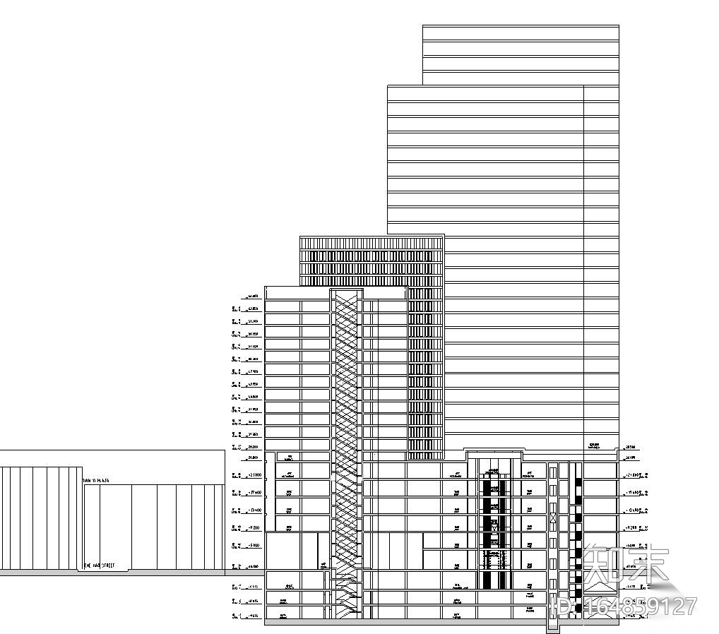 [浙江]宁波嘉和中心商住楼施工图cad施工图下载【ID:164859127】