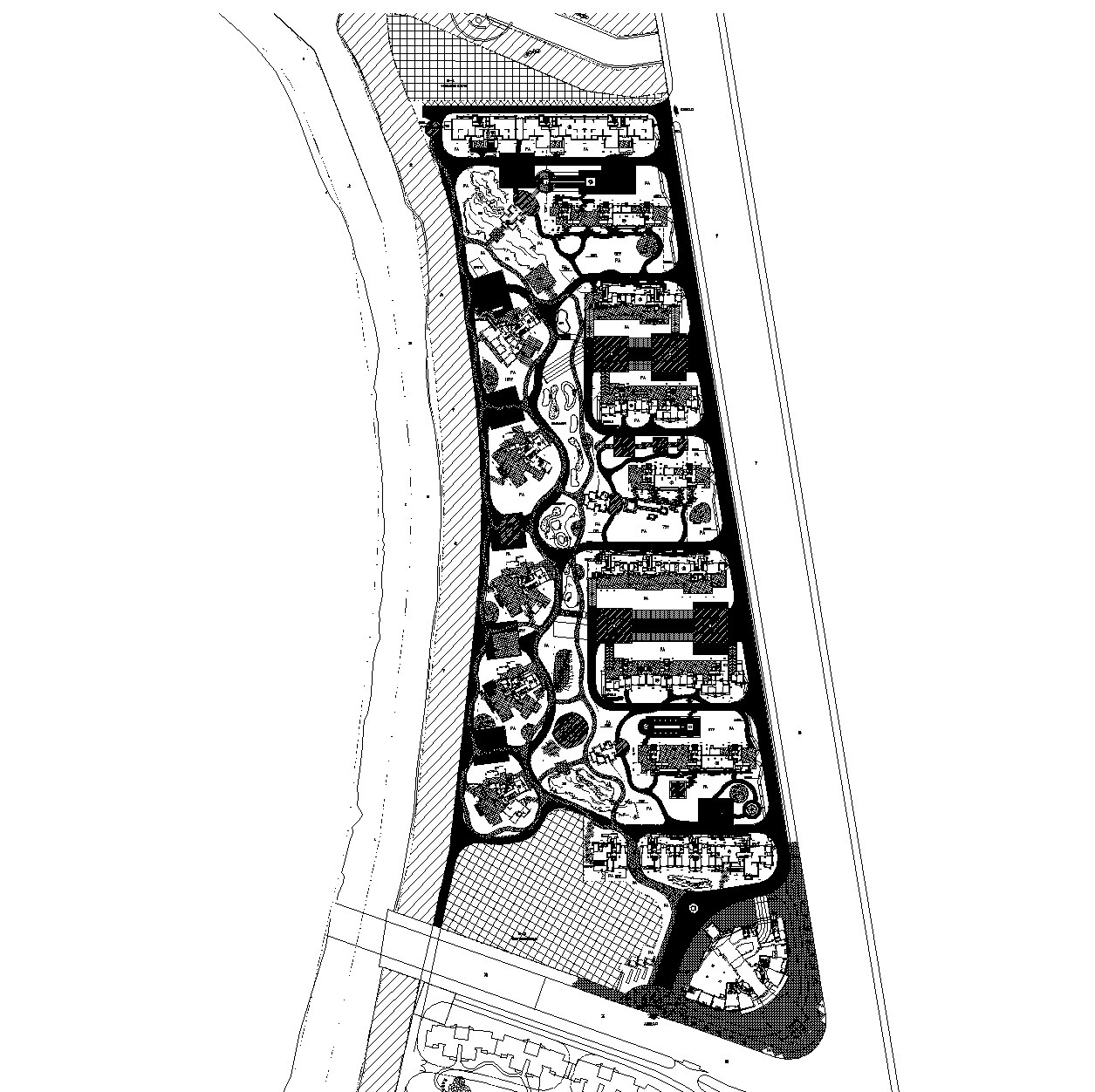 [浙江]杭州朝晖现代城居住区全套景观CAD施工图（含手绘...施工图下载【ID:161016177】