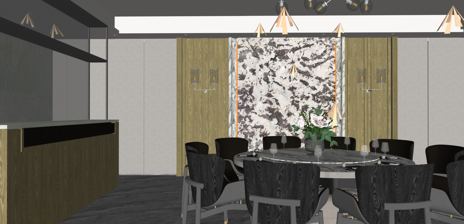 现代家居餐厅SU模型下载【ID:1216031738】