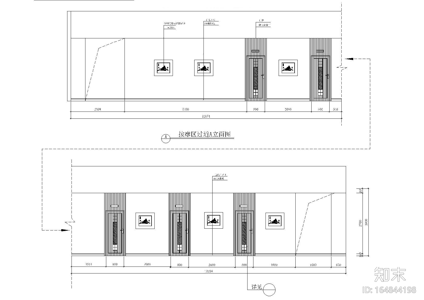 [广东]肇庆金凤凰SPA水疗会所施工图_效果图cad施工图下载【ID:164844198】