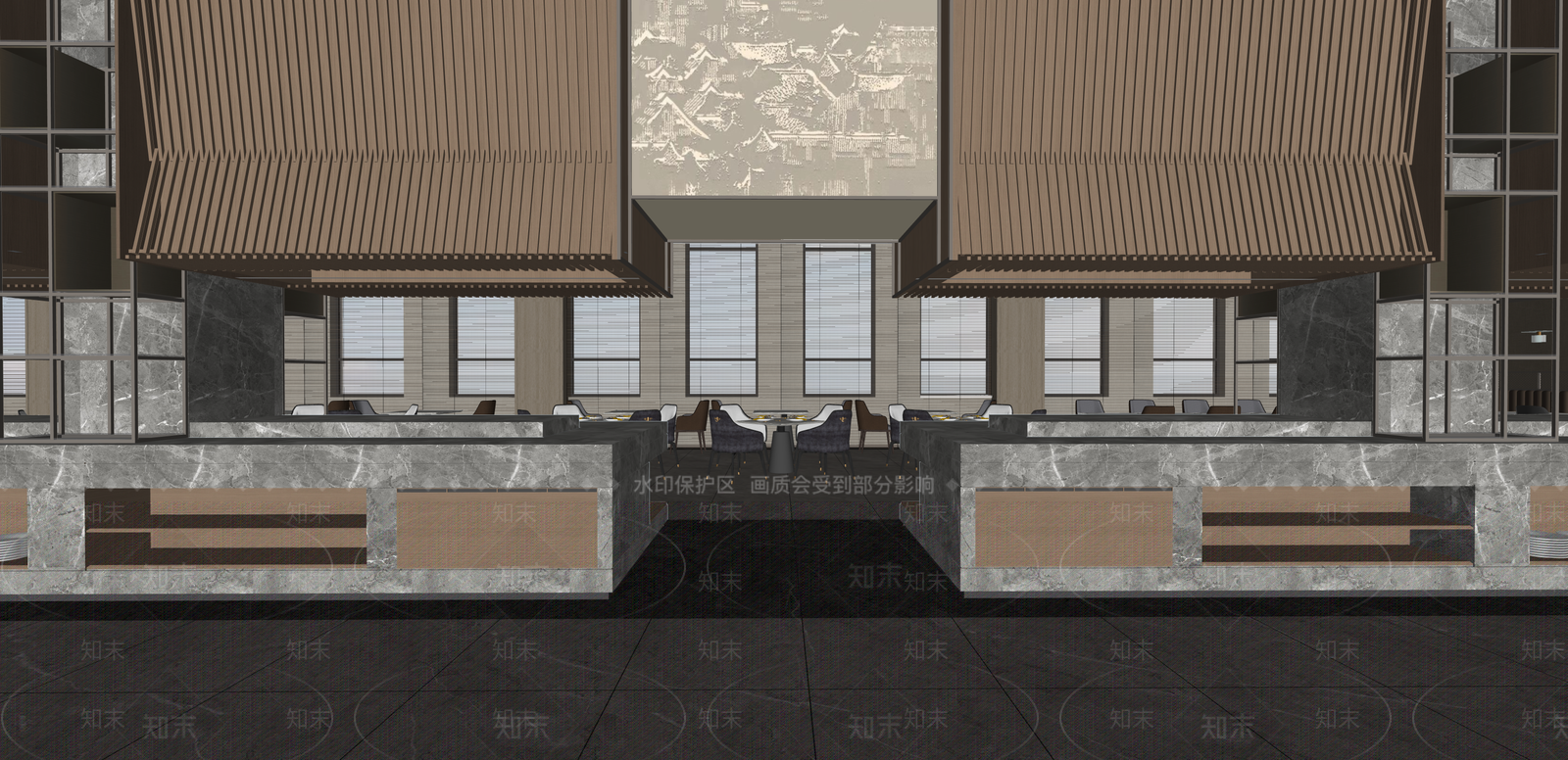 现代酒店大堂SU模型下载【ID:1215202346】