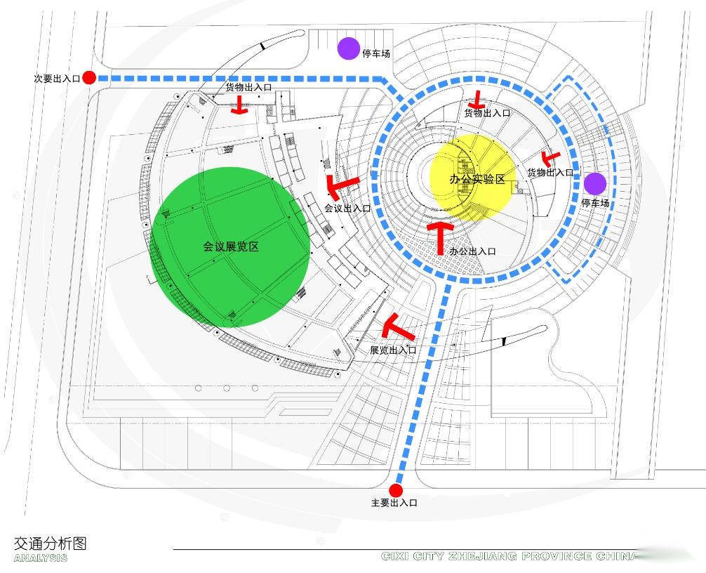 [浙江]宁波现代科技展览会议中心建筑方案图cad施工图下载【ID:164860171】