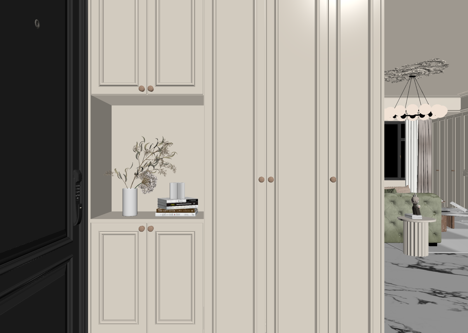 法式玄关3D模型下载【ID:1215126295】