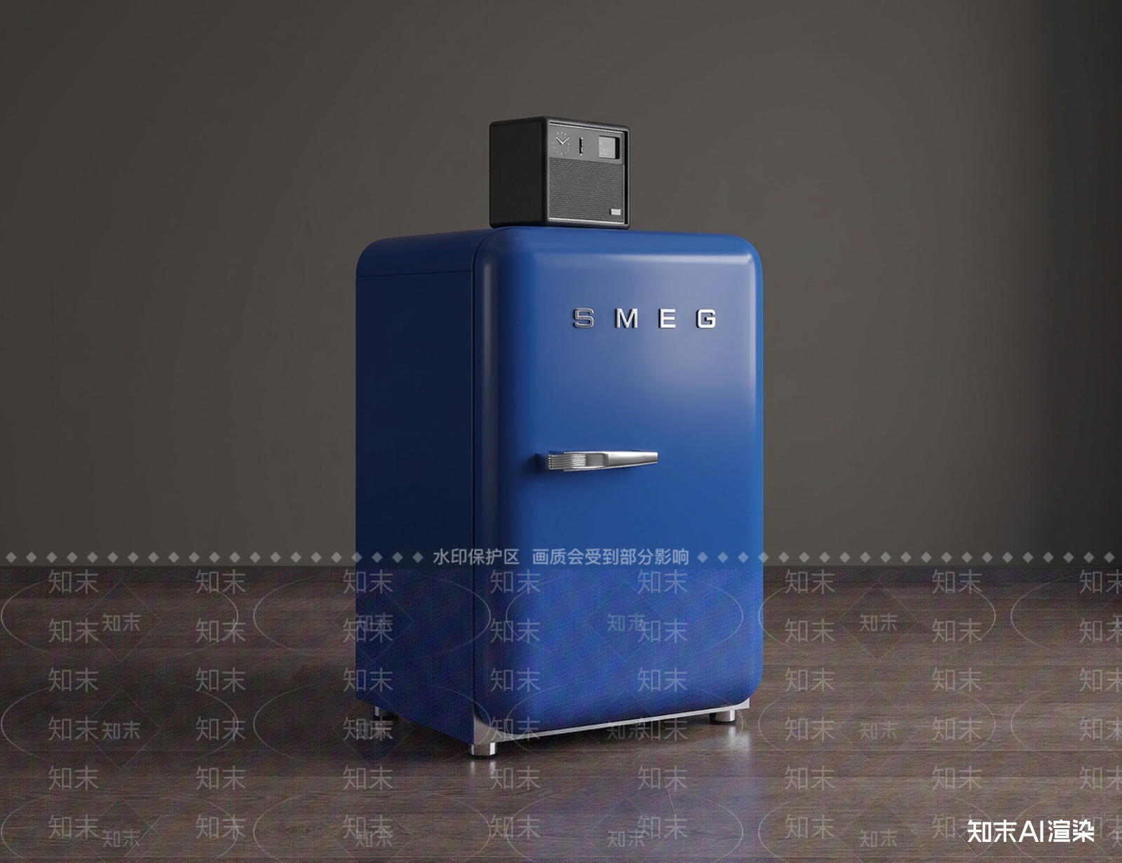 蓝色储物柜冰箱3D模型下载【ID:1227269532】