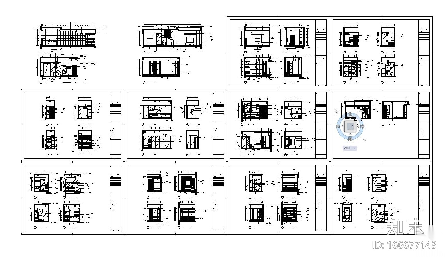 [香港]现代轻奢风格复式楼层装修全套施工图（附效果图）cad施工图下载【ID:166677143】