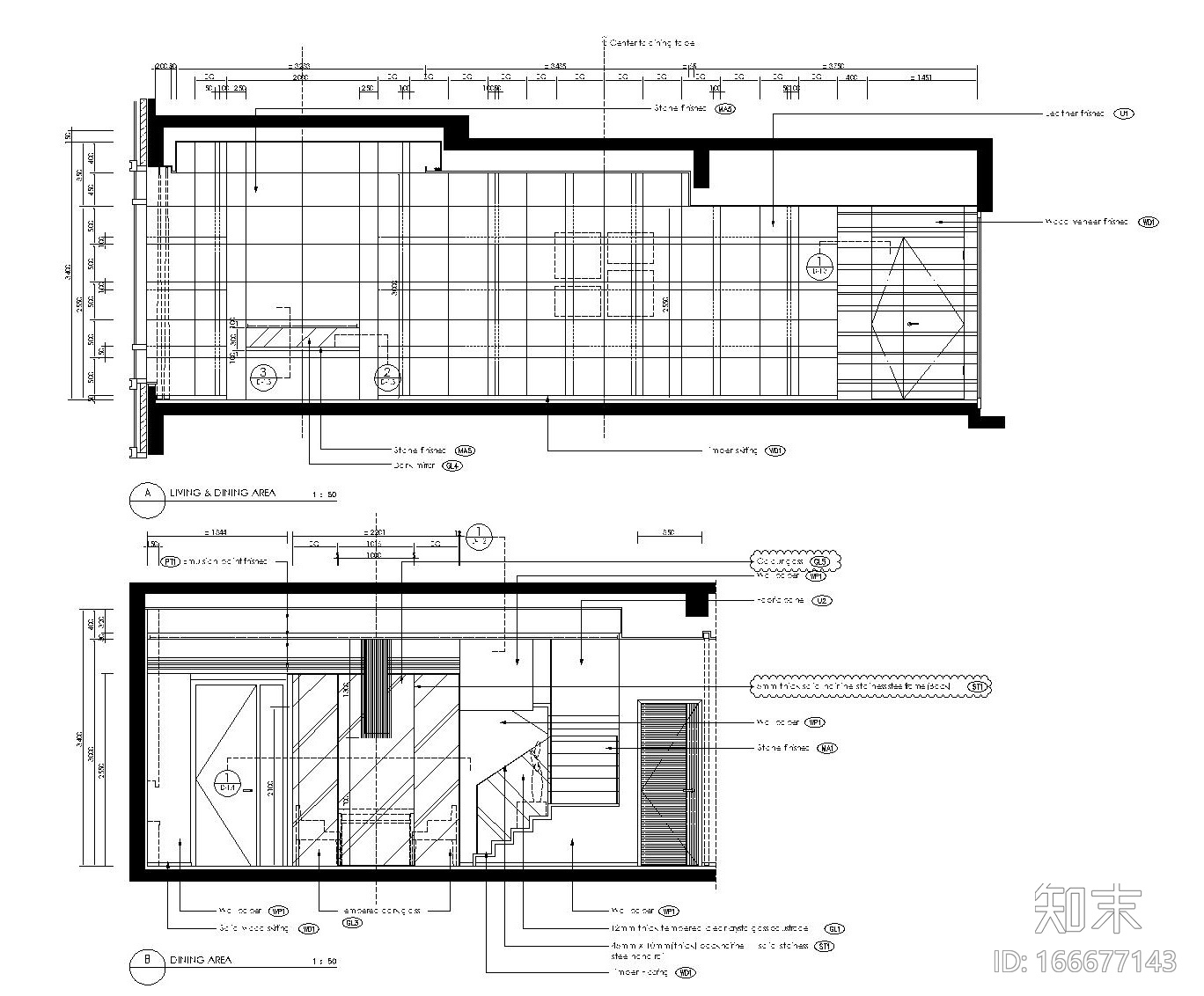 [香港]现代轻奢风格复式楼层装修全套施工图（附效果图）cad施工图下载【ID:166677143】