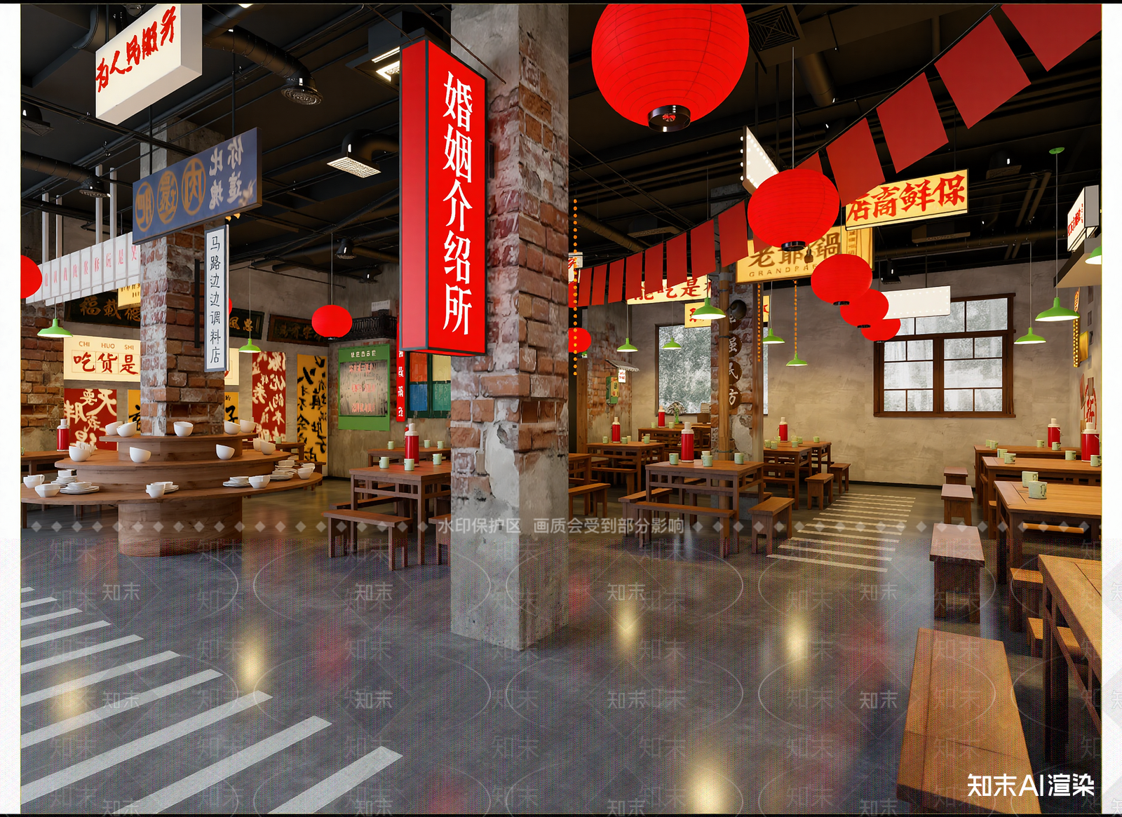 工业风其他餐饮空间3D模型下载【ID:1214558071】