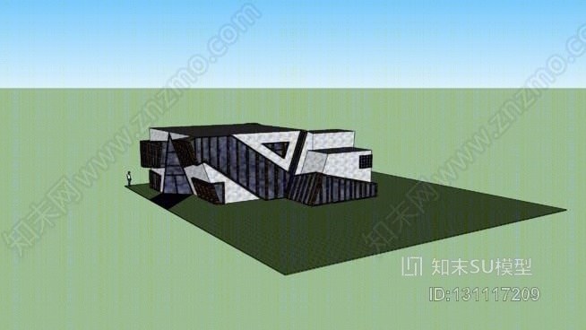 现代办公建筑SU模型下载【ID:131117209】