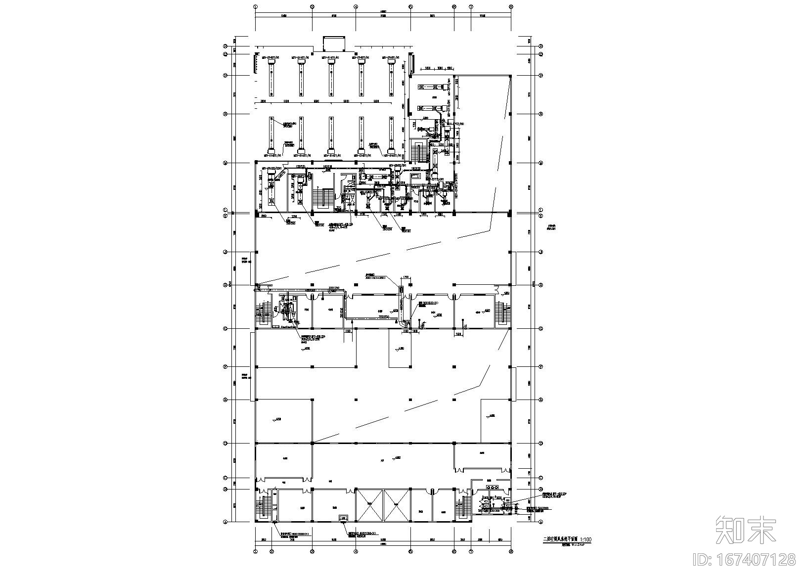 3层1万平办公楼多联机空调施工图cad施工图下载【ID:167407128】