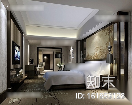 [四川]夏日豪华五星级度假酒店客房施工图（含效果）cad施工图下载【ID:161953128】