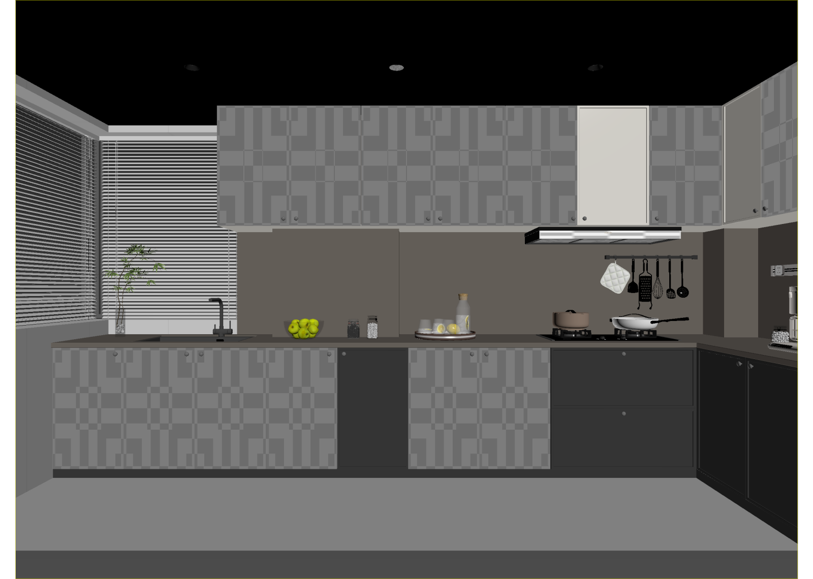 法式封闭式厨房3D模型下载【ID:1215134653】