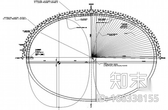 国家大剧院外部钢结构壳体结构图（中英文）施工图下载【ID:168338155】