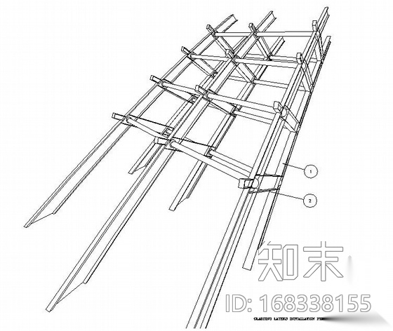 国家大剧院外部钢结构壳体结构图（中英文）施工图下载【ID:168338155】