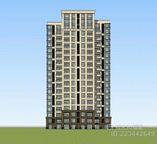新古典多层住宅SU模型下载【ID:223442649】