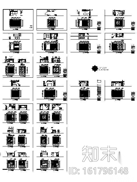 [成都]某精装修项目A户型三居室装修图（含效果）cad施工图下载【ID:161796148】