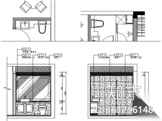 [成都]某精装修项目A户型三居室装修图（含效果）cad施工图下载【ID:161796148】