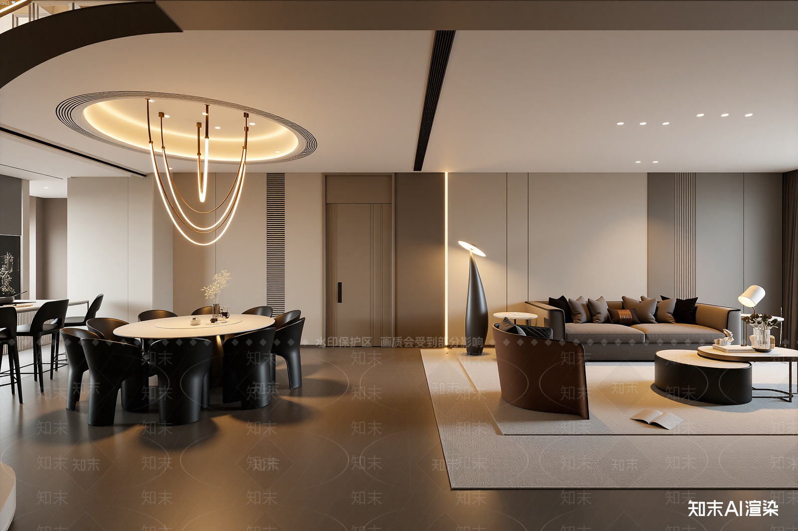 新中式客餐厅3D模型下载【ID:1221848911】