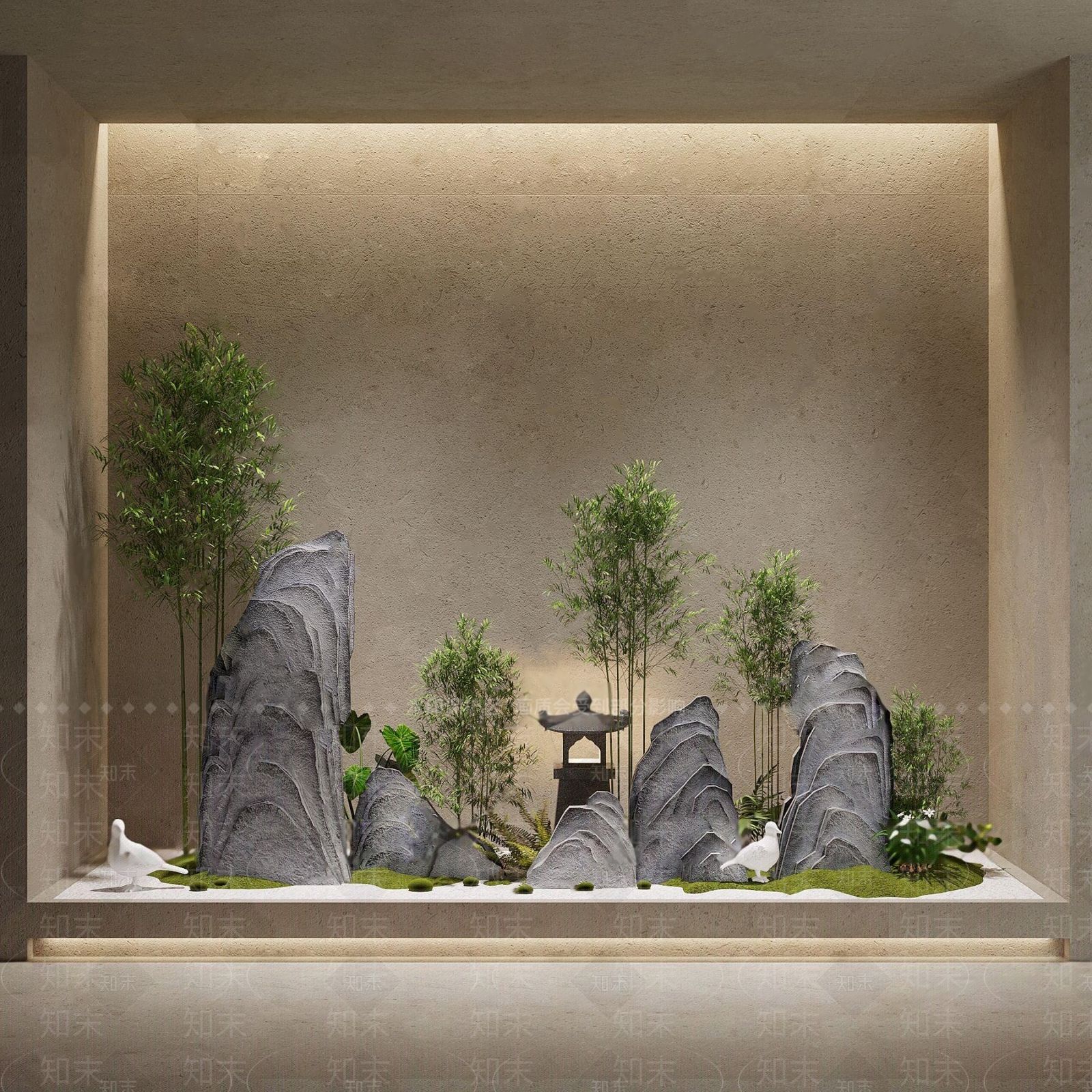 新中式假山景观小品3D模型下载【ID:1111952152】