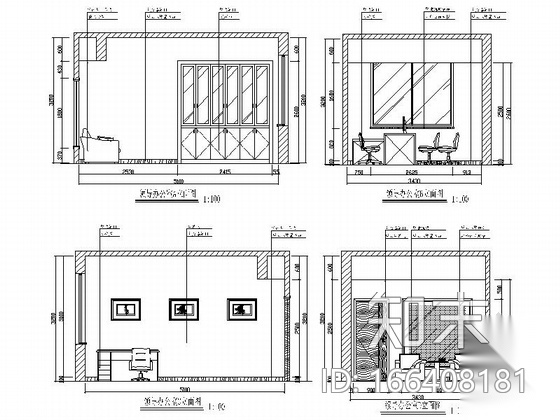 [浙江]综合性开发区现代风格办公室CAD室内装修施工图cad施工图下载【ID:166408181】