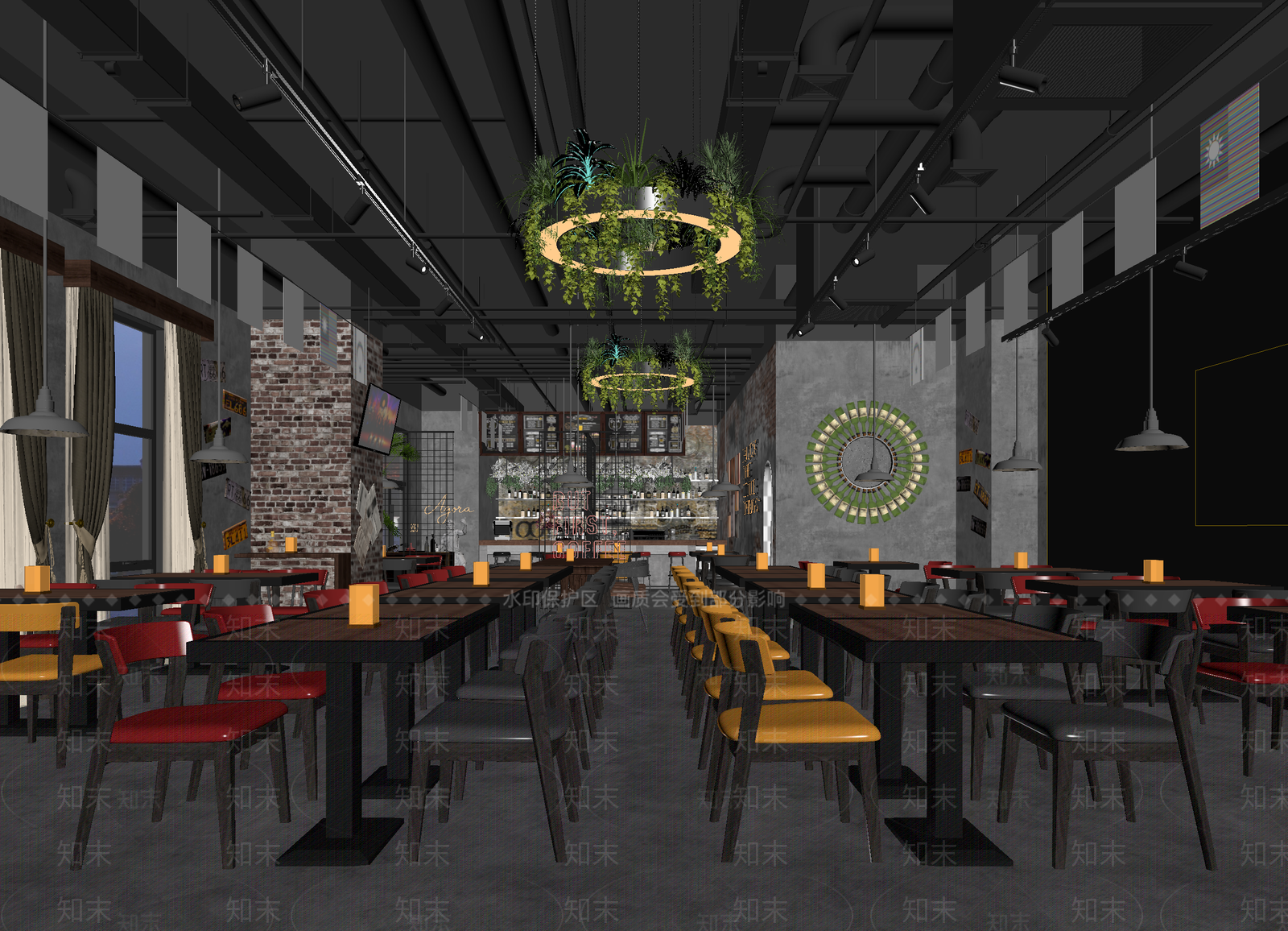 工业西餐厅3D模型下载【ID:1215082035】