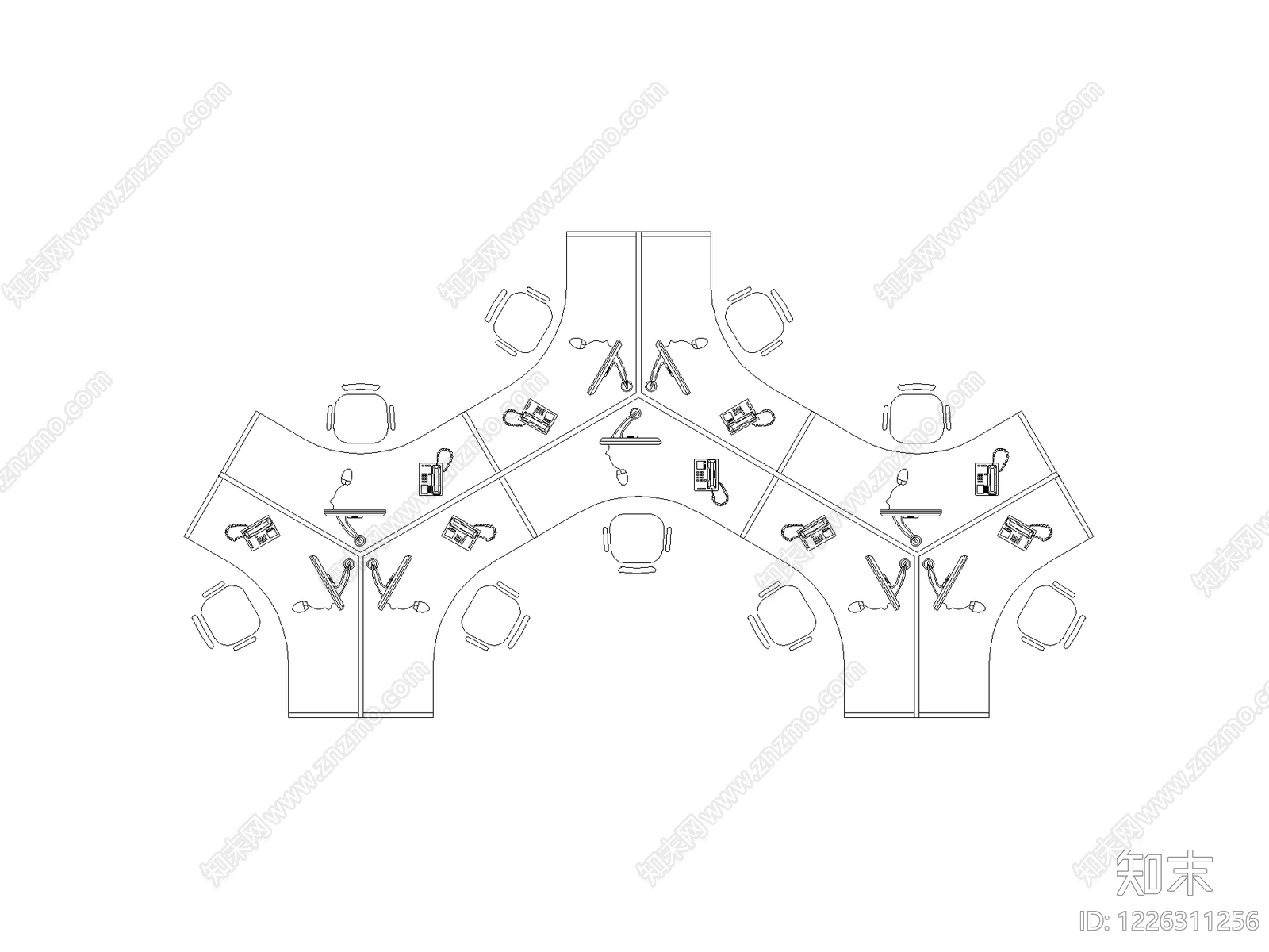 桌子cad施工图下载【ID:1226311256】