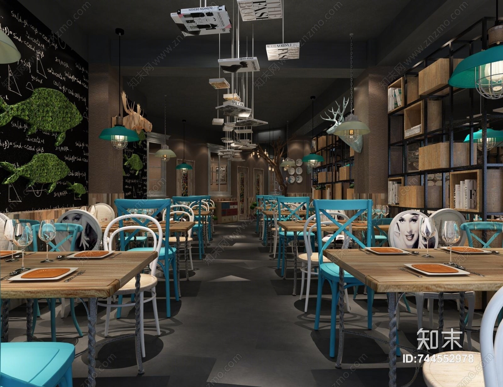 工业风茶餐厅3D模型下载【ID:744552978】