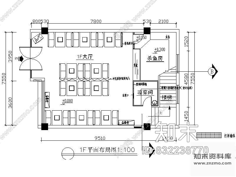 图块/节点四川某鱼府平面图cad施工图下载【ID:832238770】