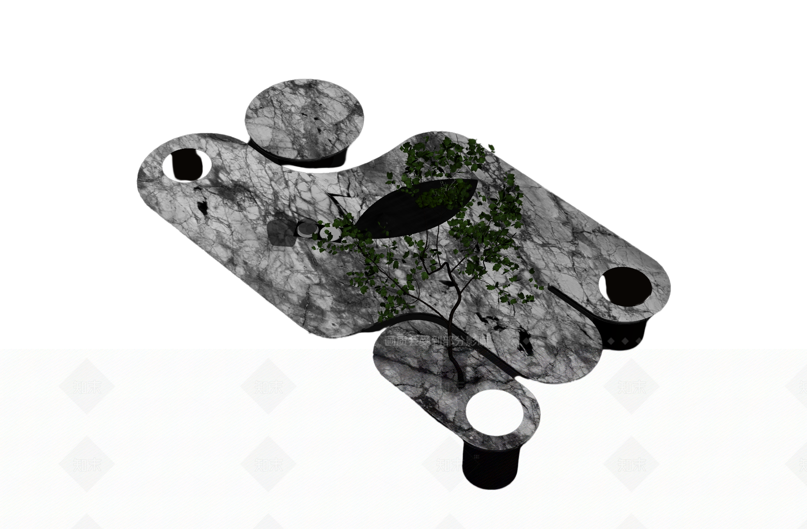 大理石纹理装饰台3D模型下载【ID:1205545022】