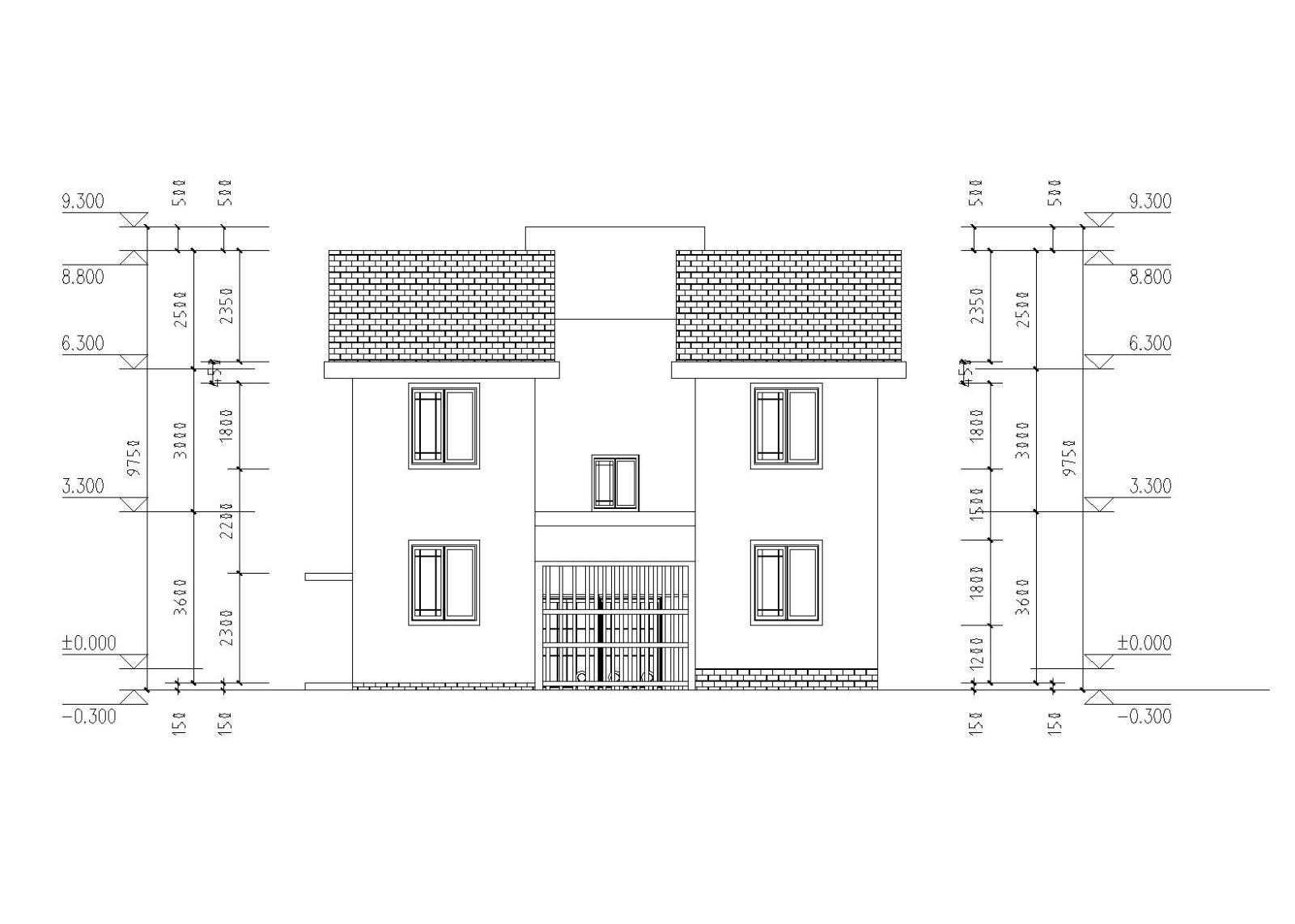 新中式独院式别墅建筑施工图（CAD）cad施工图下载【ID:149889152】