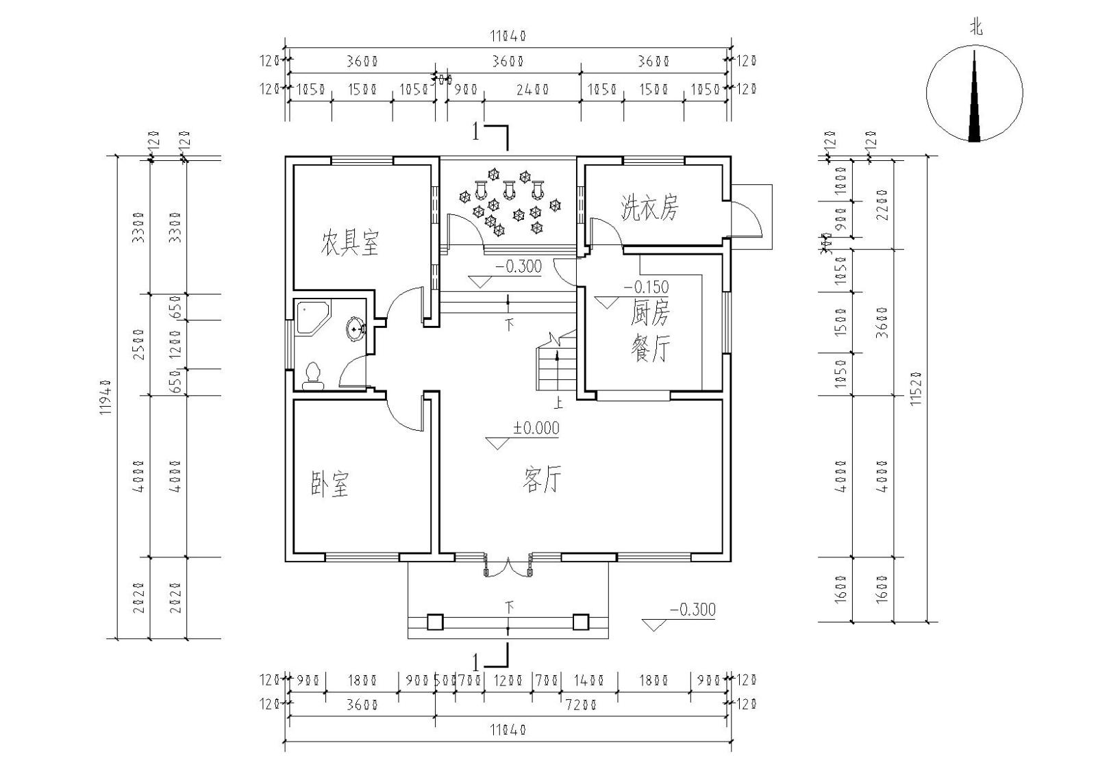 新中式独院式别墅建筑施工图（CAD）cad施工图下载【ID:149889152】