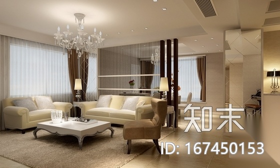 [温州]温馨现代三居室设计装修图（含效果）cad施工图下载【ID:167450153】