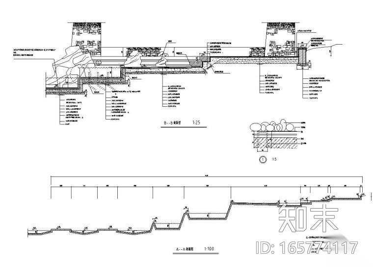 景观细部施工图—溪流水池施工图设计施工图下载【ID:165774117】