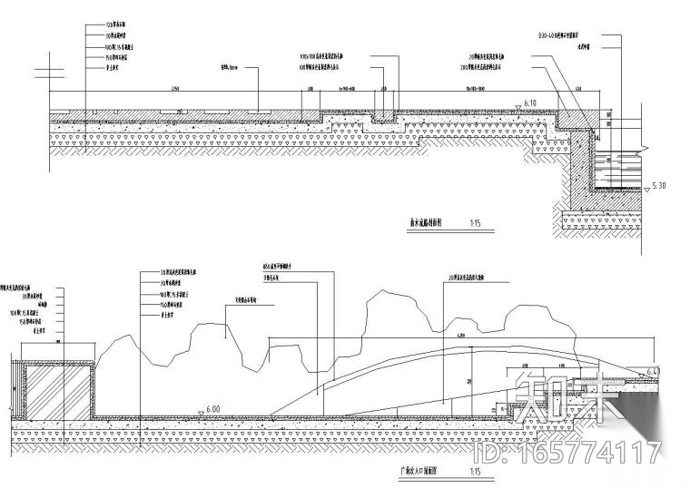 景观细部施工图—溪流水池施工图设计施工图下载【ID:165774117】