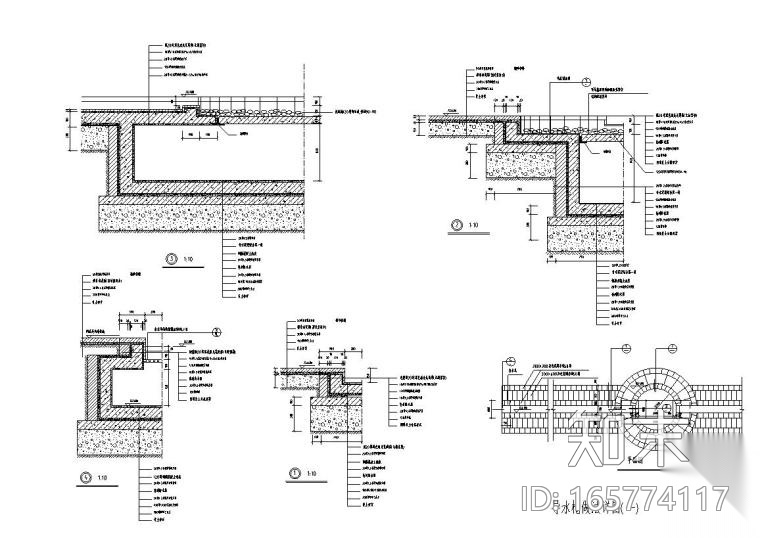 景观细部施工图—溪流水池施工图设计施工图下载【ID:165774117】