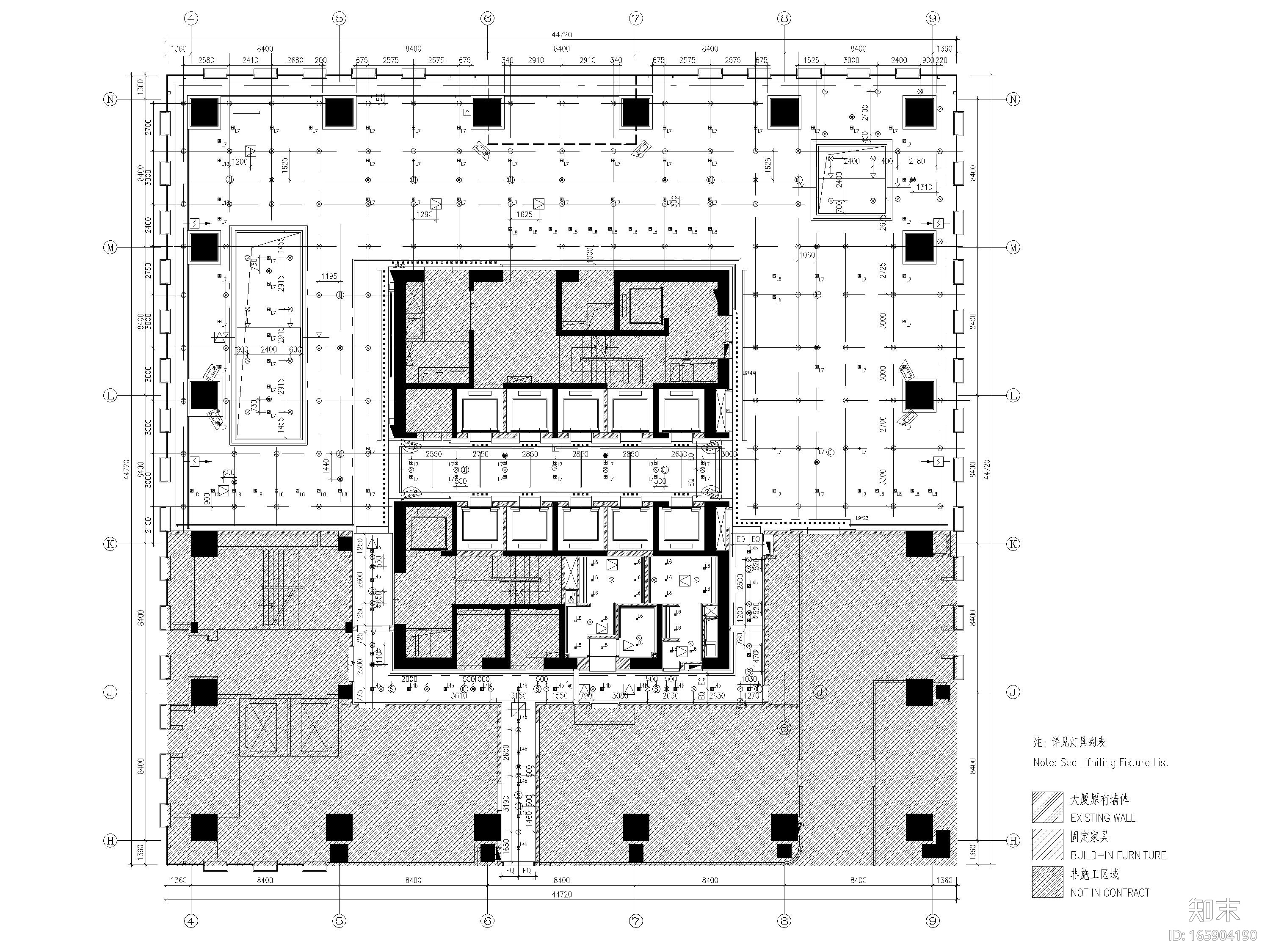 [上海]漕河泾办公楼大堂+电梯厅工程施工图cad施工图下载【ID:165904190】