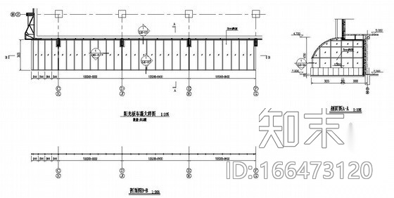 某阳光板车棚构造详图施工图下载【ID:166473120】