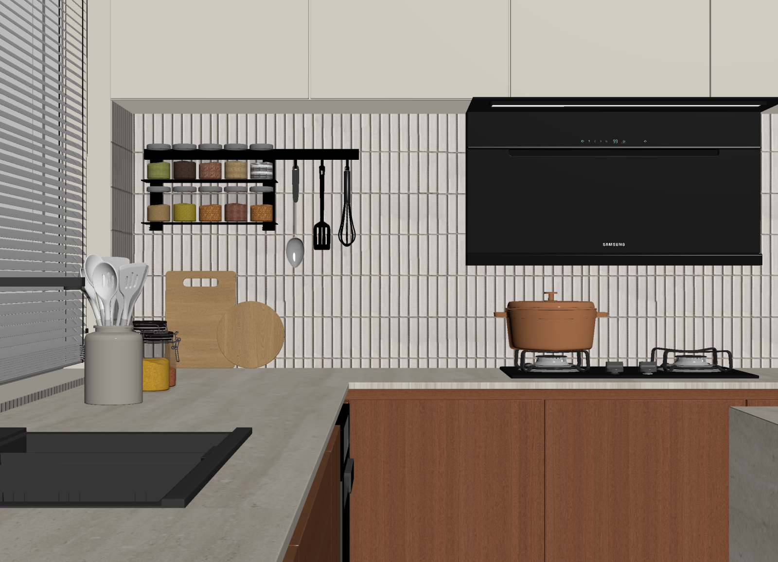 现代封闭式厨房3D模型下载【ID:1215148254】
