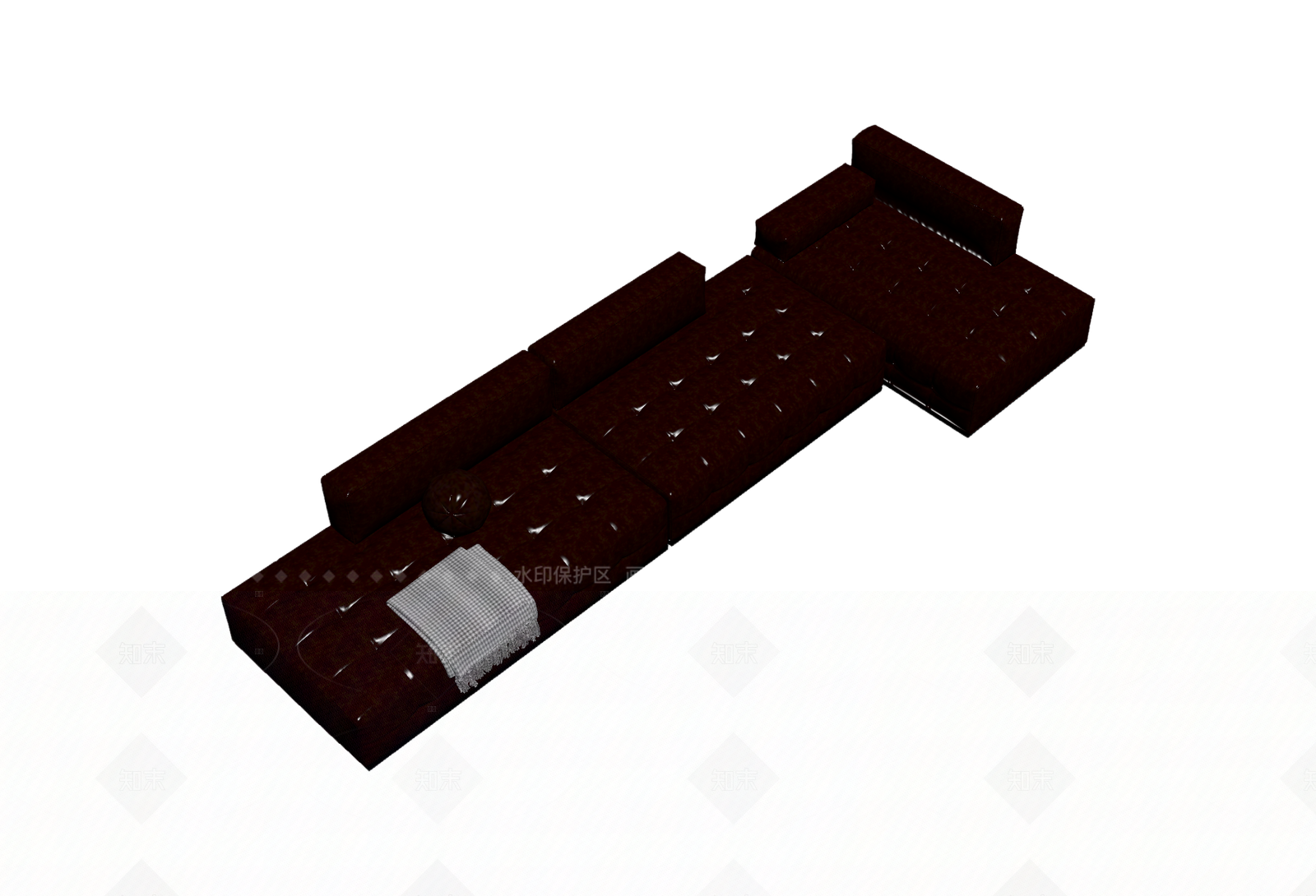 深色皮质沙发组合3D模型下载【ID:1205547979】