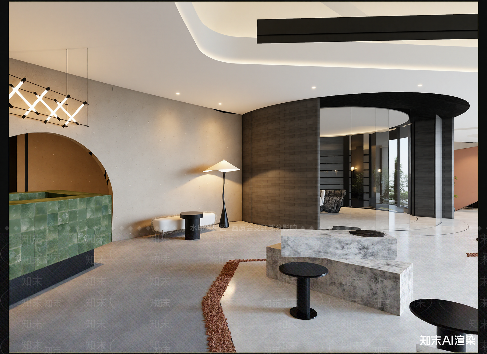 现代酒店大堂3D模型下载【ID:1214846052】