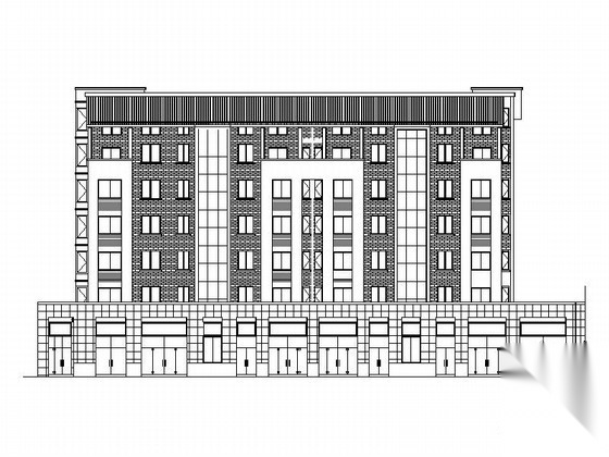 [安徽黄山]某沿街六层商住楼建筑施工图cad施工图下载【ID:167356122】