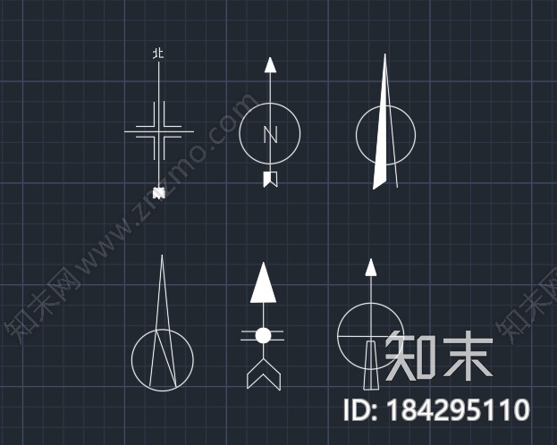 指北针（20）施工图下载【ID:184295110】