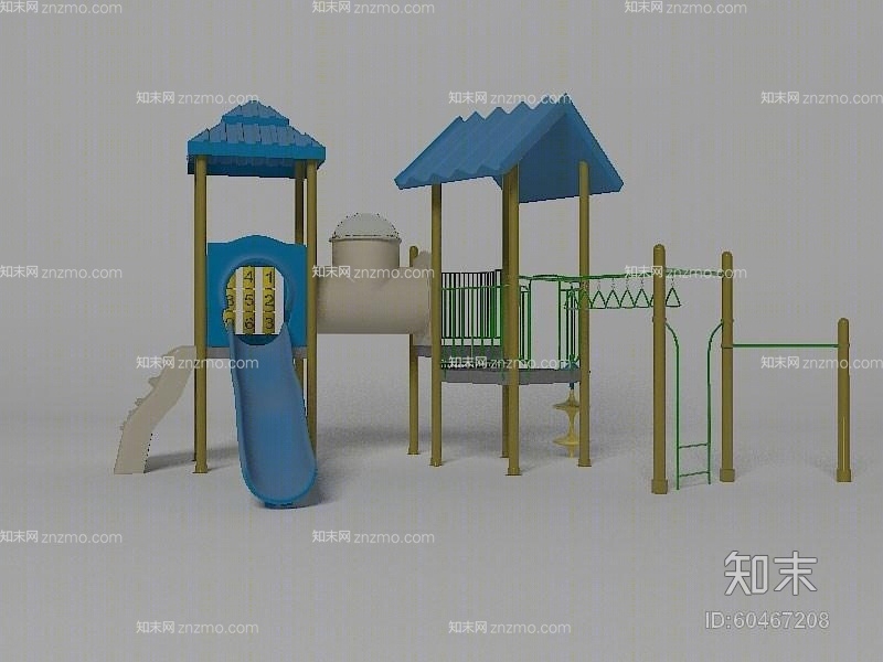 蓝色娱乐器材组合3D模型下载【ID:60467208】